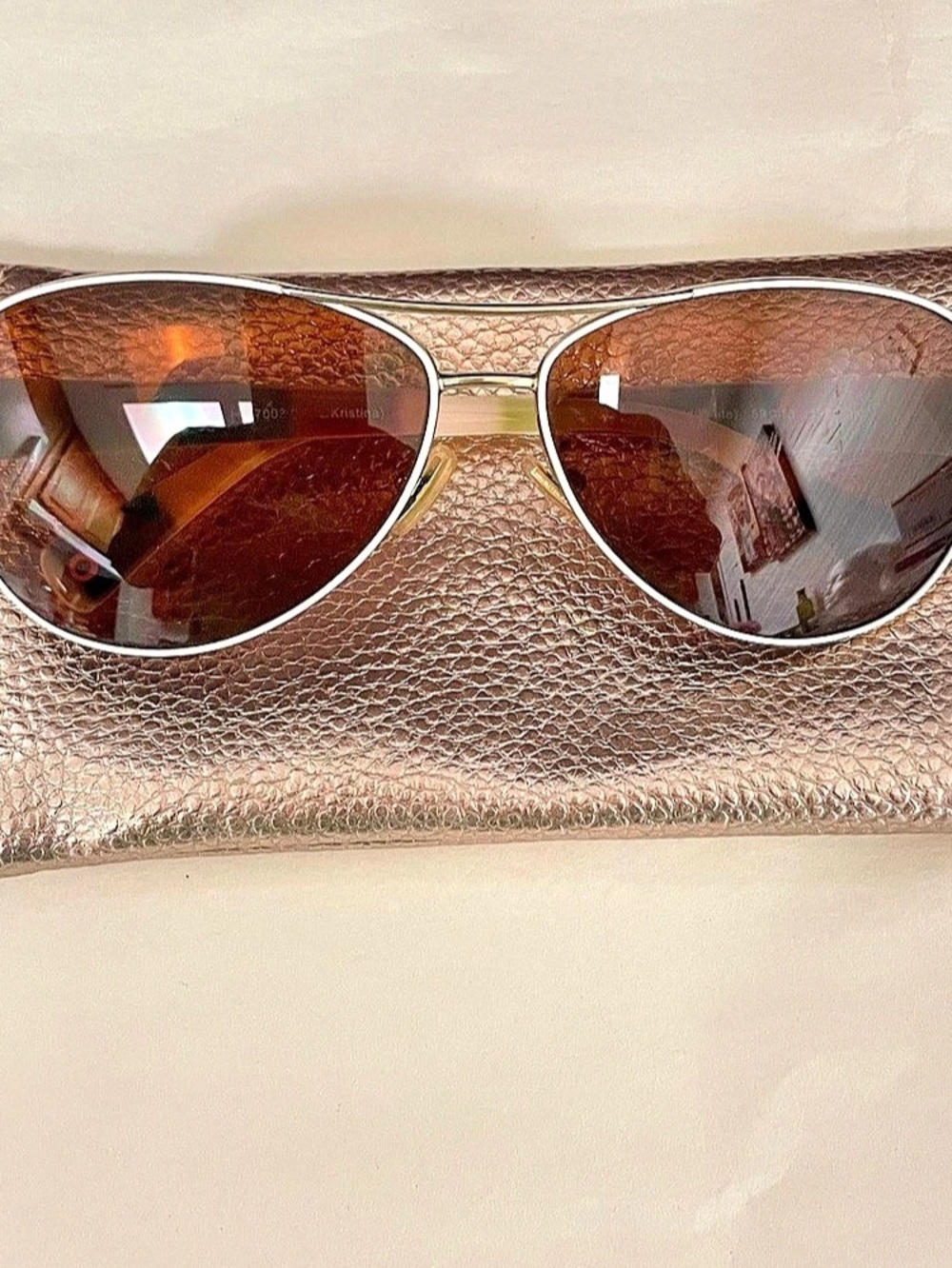Coach HC7003 Kristina Gold & White Aviator Sunglasses / Frames Only